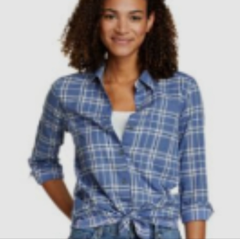 Eddie Bauer Women's Packable Long-Sleeve Shirt - Thunder Blue - Small
